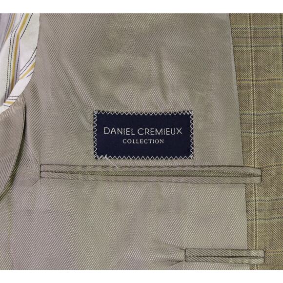 Daniel Cremieux Loro Piana Brown Checkered Wool Sportcoat Blazer Jacket 42L - Picture 8 of 10